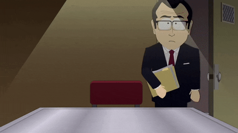 interview cop GIF by South Park 