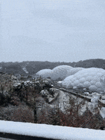 'White Start' at Cornwall's Eden Project as Snow Reaches South of England