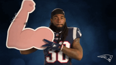 Flexing Brandon Bolden GIF by New England Patriots