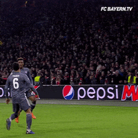 jumping champions league GIF by FC Bayern Munich