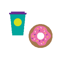 Coffee Donut Sticker by Mad About Patchwork