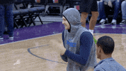 warm up laughing GIF by NBA