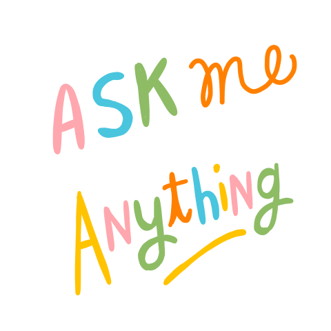 Ask Me Lettering Sticker by Linzie Hunter