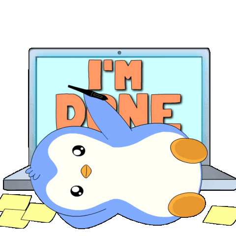 Tired Over It Sticker by Pudgy Penguins
