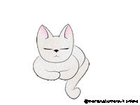Sleepy White Cat Sticker