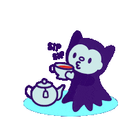 tigerwang tea vampire gossip teatime Sticker