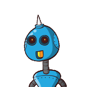 sansara66 giphyupload robots blue robot Sticker
