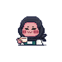 pixlixza chill pixel art coffe santuy Sticker