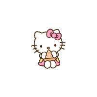 Pizza Eating Sticker by Hello Kitty