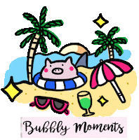 Pig Beach Travel Sticker by Bubbly Moments