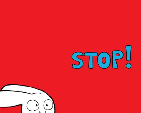 Stop Reaction GIF by Simon Super Rabbit