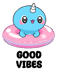 Good Vibes Swimming Sticker by Naru Naru