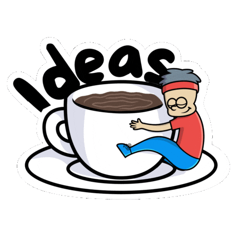 Coffee Thinking Sticker by dowithtera