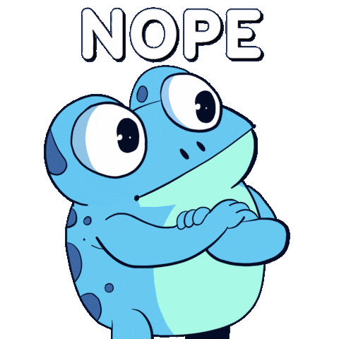 No Way Frog Sticker by Croakey