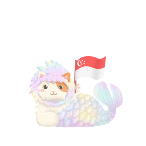 lavenderstraws singapore cute cat merlion chonk Sticker