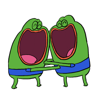 mattandmegs giphyupload laugh frog lul Sticker