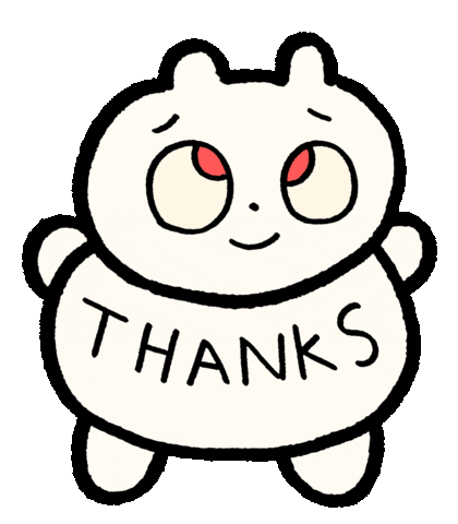 Thanks Thank You Sticker by Nick Ybarra