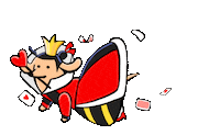 Alice In Wonderland Hearts Sticker by Stefanie Shank