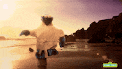cookie monster yoga GIF