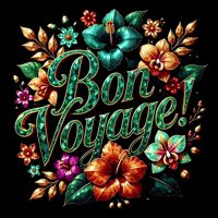 Bon Voyage Texte GIF by TresorsDuMonde.ca