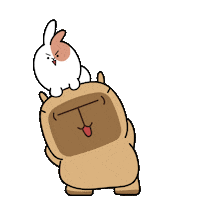 shuichu_chihniu happy wave 兔子 快樂 Sticker