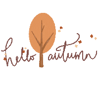 Falling Leaves Hello Sticker