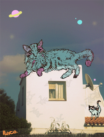 cat illustration GIF by RincoRonki