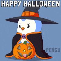 Scared Trick Or Treat GIF by Pudgy Penguins