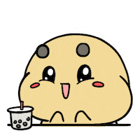 happy bubble tea Sticker by Aminal Stickers