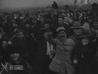 NationalWWIMuseum celebration black and white cheering military GIF