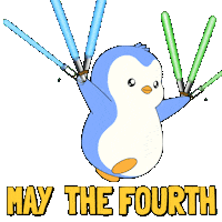 May The Fourth Be With You Light Saber Sticker by Pudgy Penguins