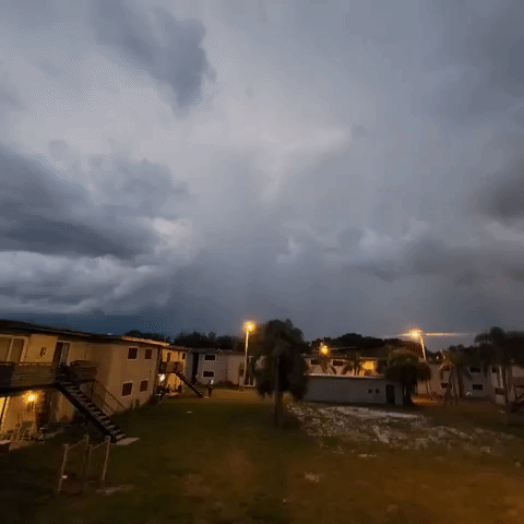 Lightning Flashes in Tampa Bay Sky