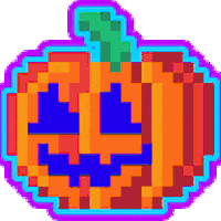 ForgottenRunesWizardsCult halloween pixel art pumpkin jackolantern Sticker