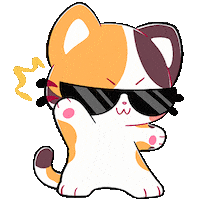 Crissu_art cool cat dance cat cat with glasses gato bailando Sticker