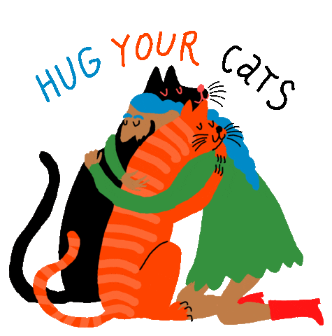 Cat Love Sticker by Ezra W. Smith
