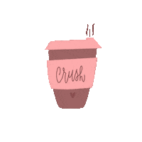 laranja_corderosa love coffee hearts cafe Sticker