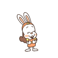 chaknums kawaii laugh bunny rabbit Sticker