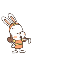 chaknums kawaii bunny rabbit go Sticker
