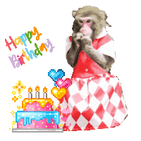 Happy Birthday Monkey Sticker