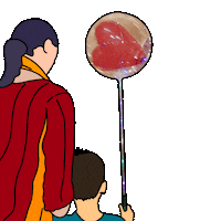 Durga Puja Love Sticker