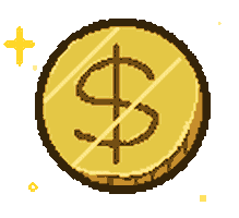 LaenMo giphyupload pixel money coin Sticker