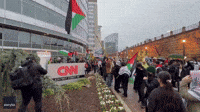 'You Can't Hide': Pro-Palestine Protesters Gather in Front of CNN During March in Washington