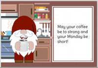Gnome Coffee Addict GIF