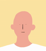 Digital art gif. A pinkish beige colored human figure blurs as if in a drunken haze. 