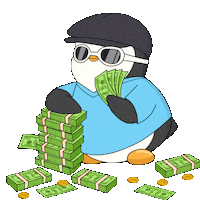 Money Invest Sticker by Pudgy Penguins
