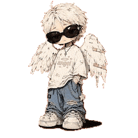 Lonely Fallen Angel Sticker