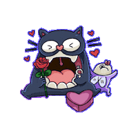 Cat Love Sticker by Dwarf Factory