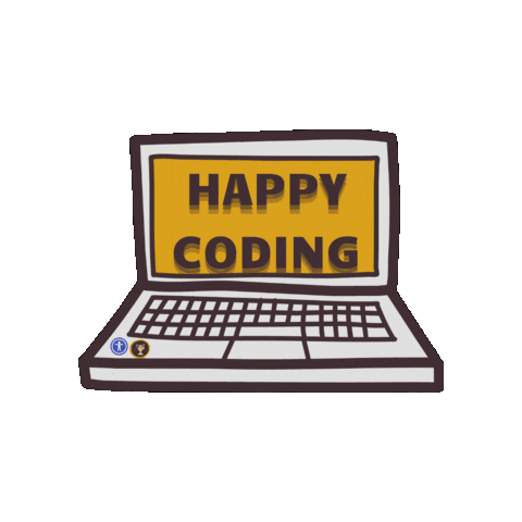 creativedebugger giphygifmaker laptop happy coding web accessibility Sticker