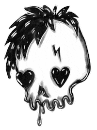 timianwolf love heart creepy spooky Sticker