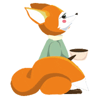 NedlisCompany coffee fox tea кофе Sticker